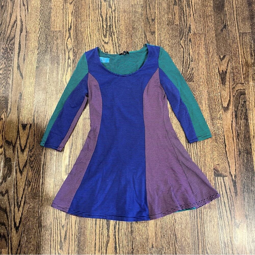 Delia’s Color Block Striped Dress A Line Vintage Retro 90s Y2K Women's Medium